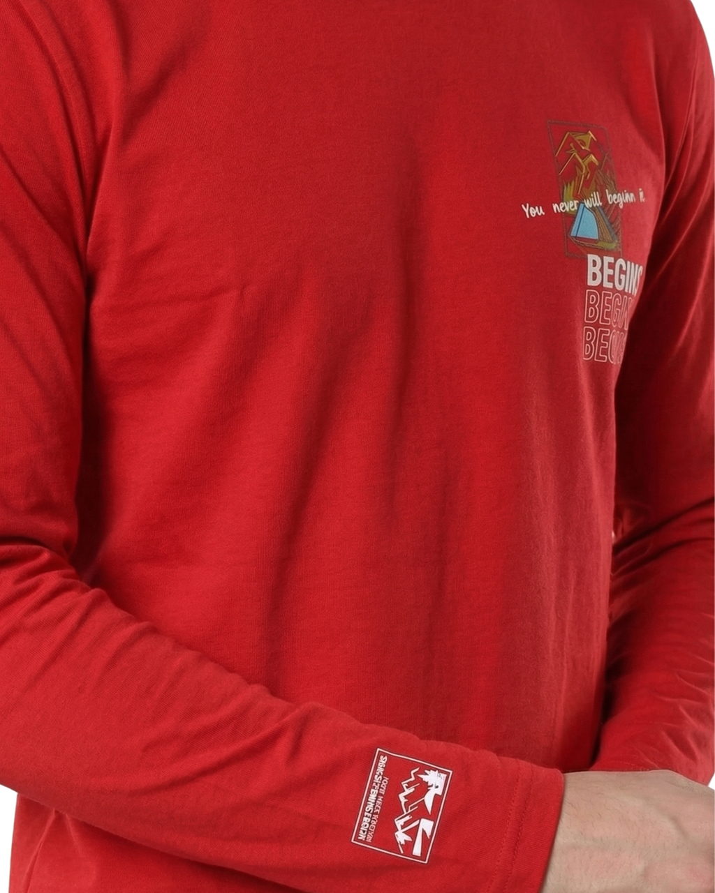 Begins Mountain Print Full Sleeve T-Shirt for Men