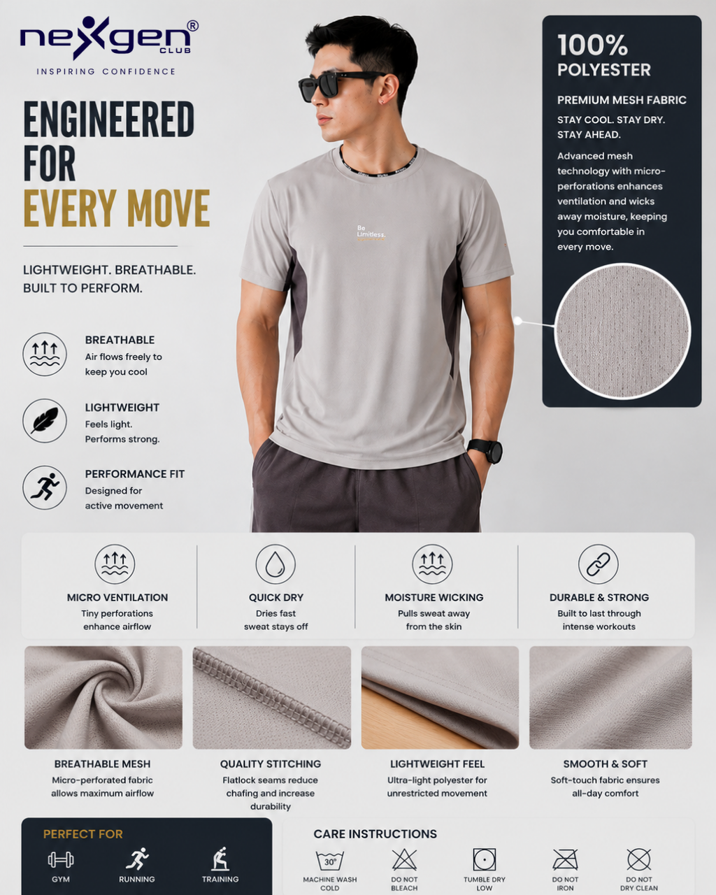 Men's Sports Co-ord Set – Be Limitless Concept | Stone Grey & Charcoal