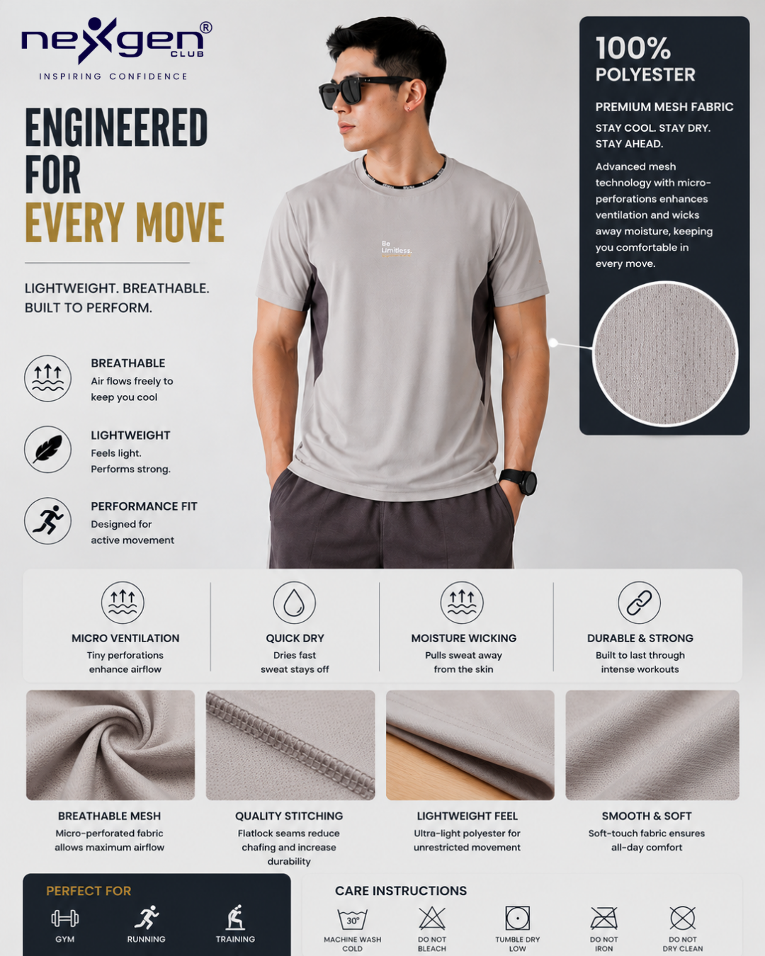 Men's Sports Cord Set – Be Limitless Concept | Stone Grey & Charcoal