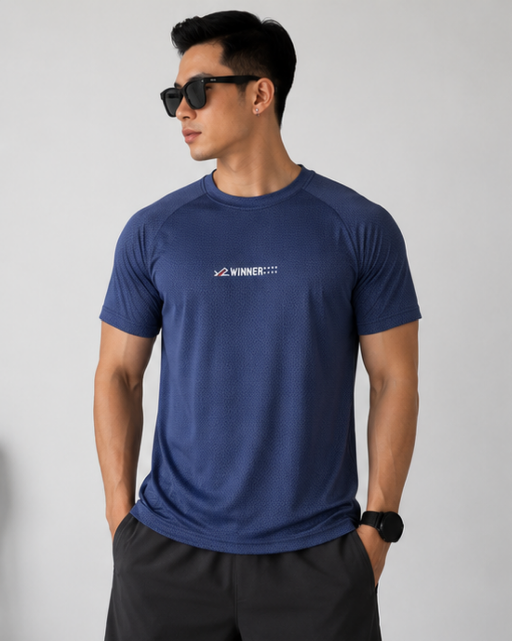Men's Sports Co-ord Set – Winner | Navy Blue & Black