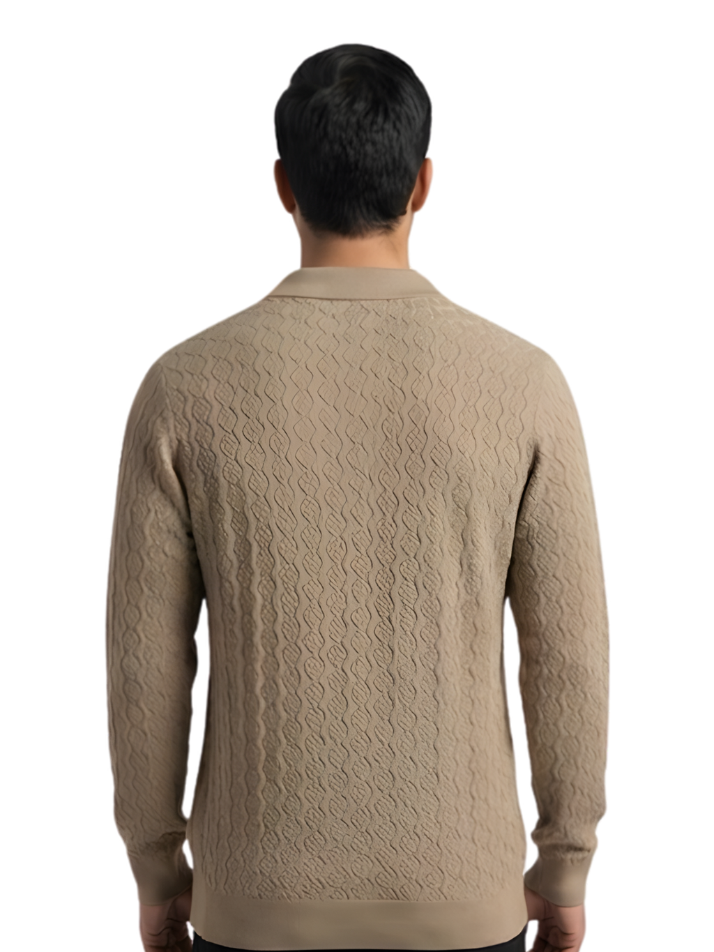 Textured Polo: Beige