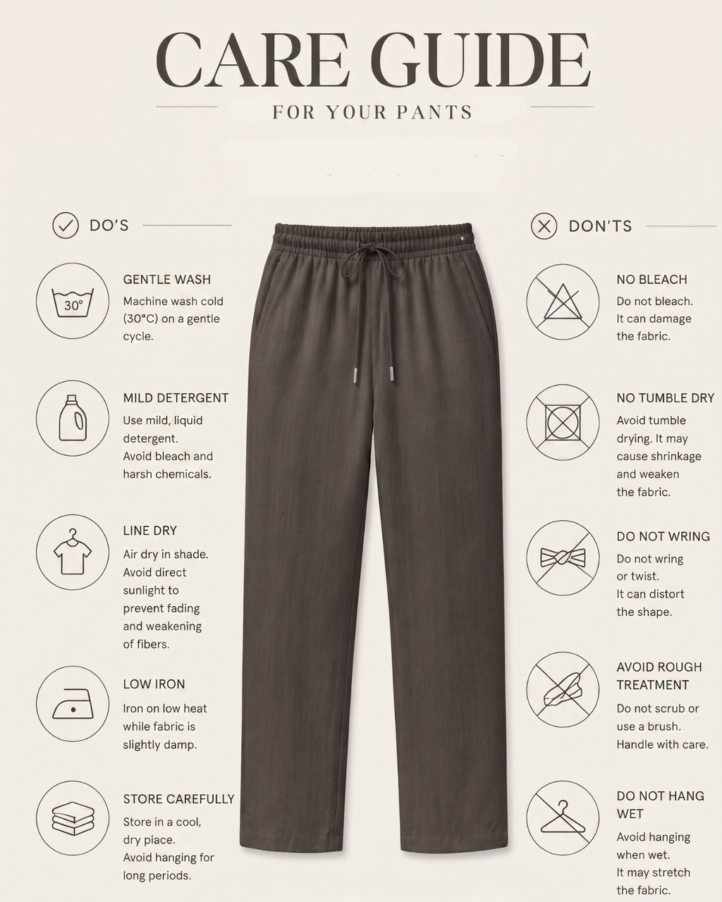 Linen Look Straight Fit Pants white