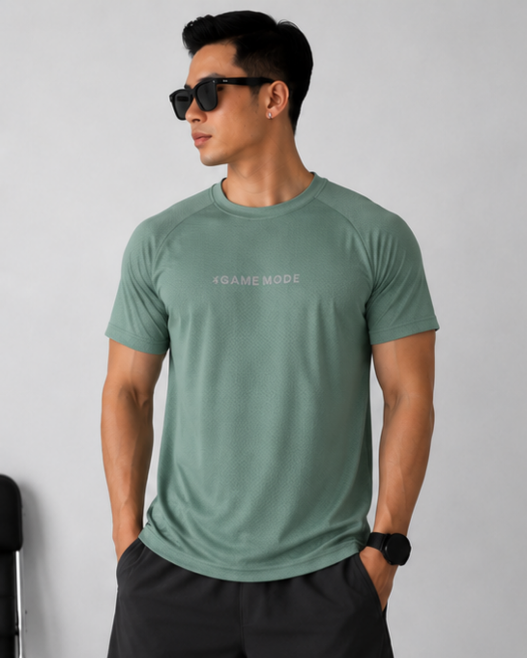 Men's Sports Co-ord Set – #Game Mode | Sage Green & Charcoal