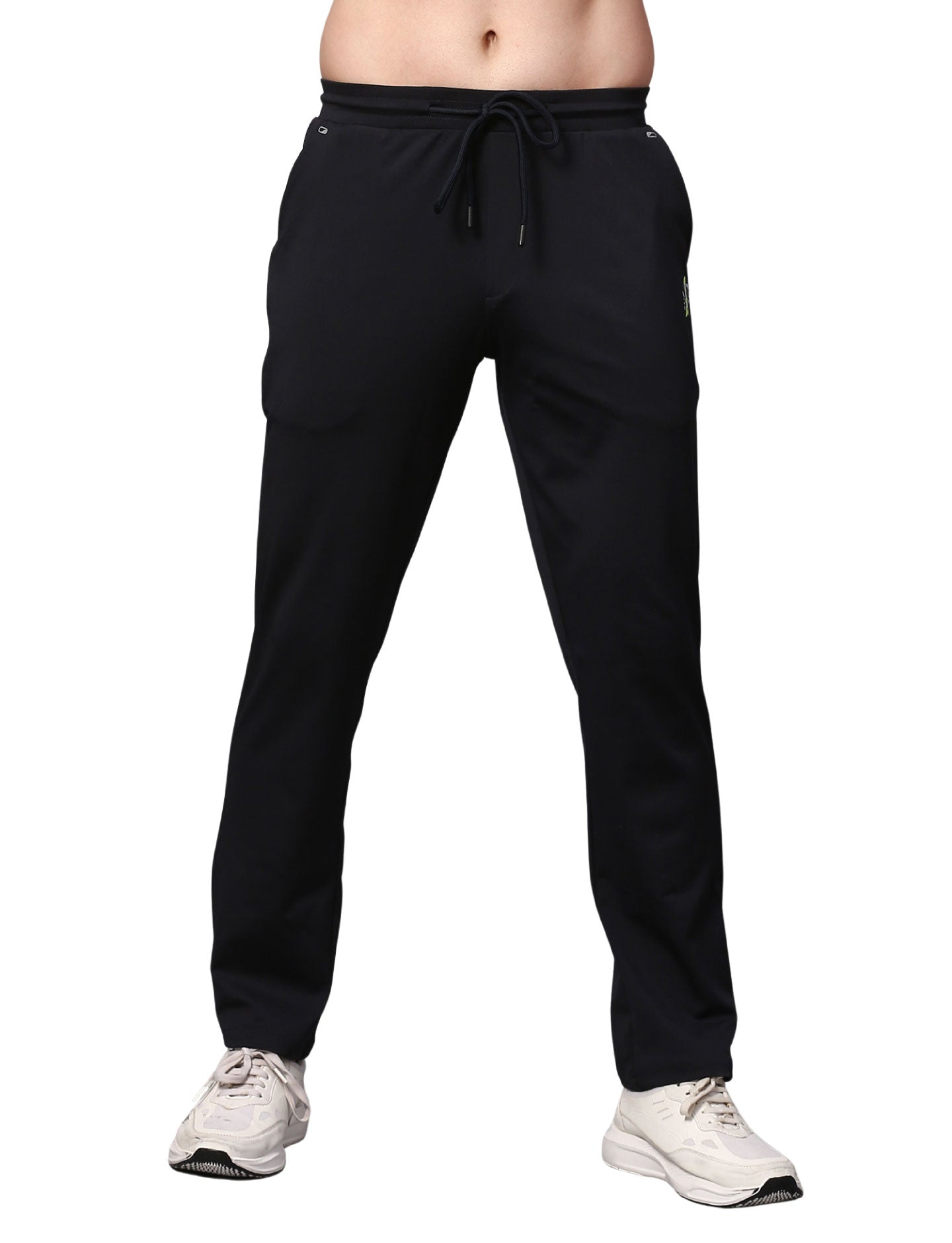 Men's Track Pants Slim Fit Joggers for Gen Z with Zipper Pocket Drawsting Navy