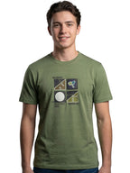 Light olive green round neck printed T-shirt