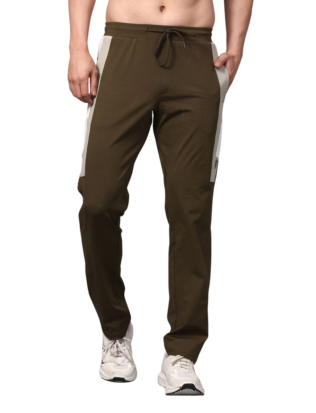Men's Track Pants Smart Fit Joggers with Side 2 with Back 1 Pockets Active Olive