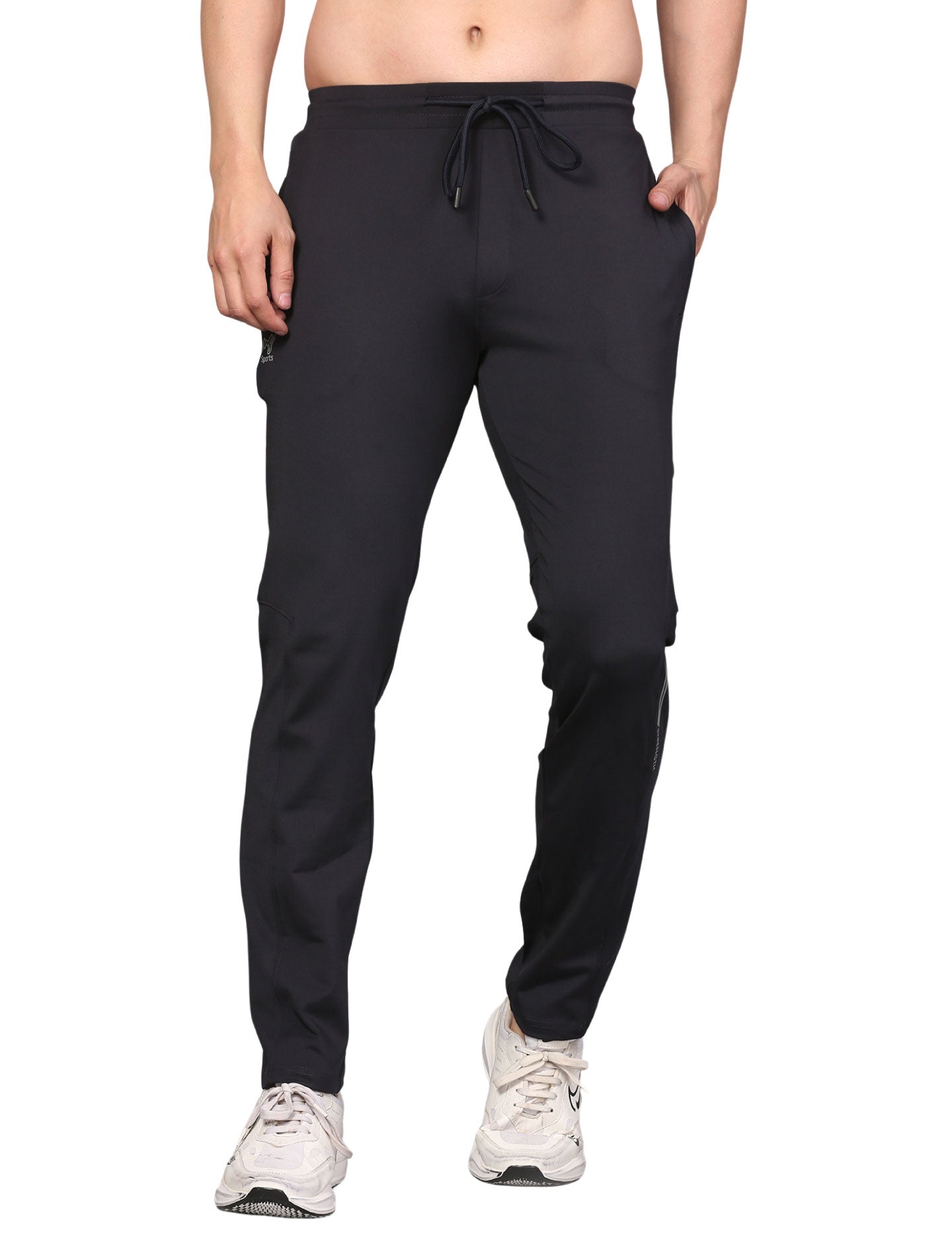 Men's Track Pants Joggers Zipper Gen Z Casual, Sports Gym Activities Black