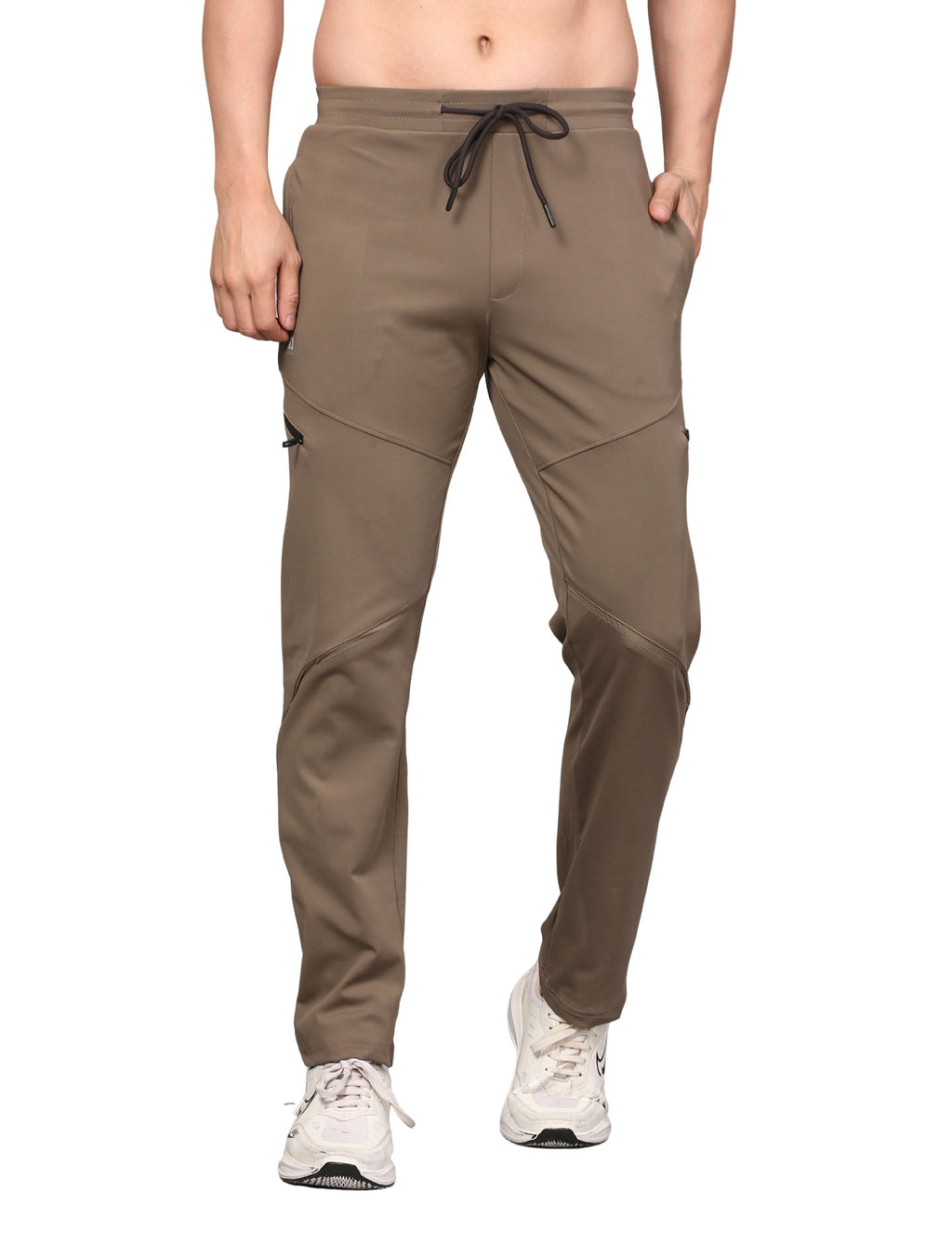 Men's Track Pants Sport Side Zipper for Gen Z with Outdoor Activewear Khaki