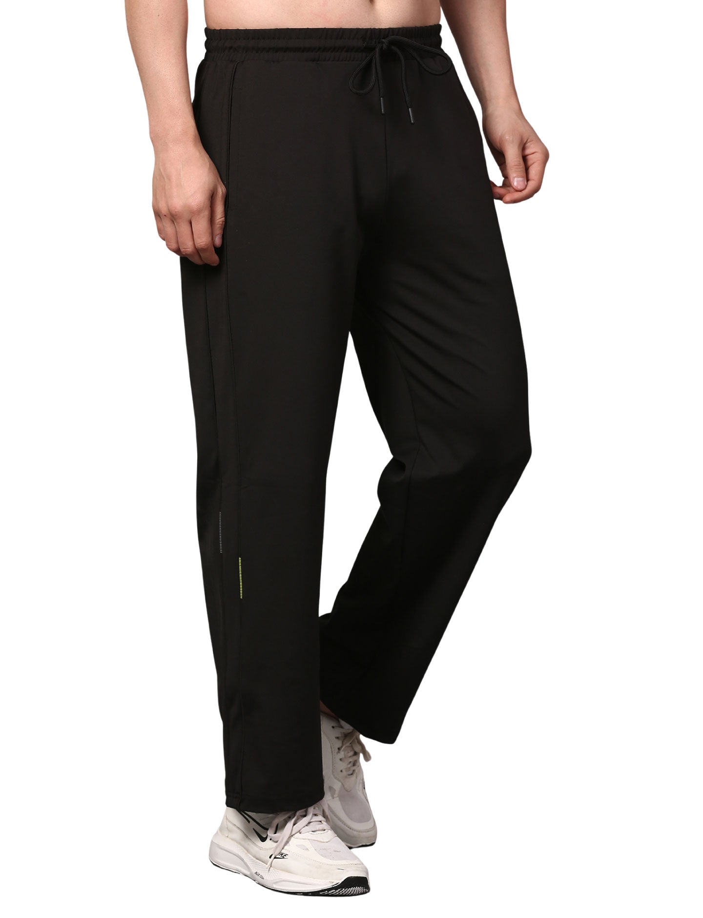 Men's Track Pants Solid Slim Fit Joggers for Man, Boy & Gen Z Drawsting Black