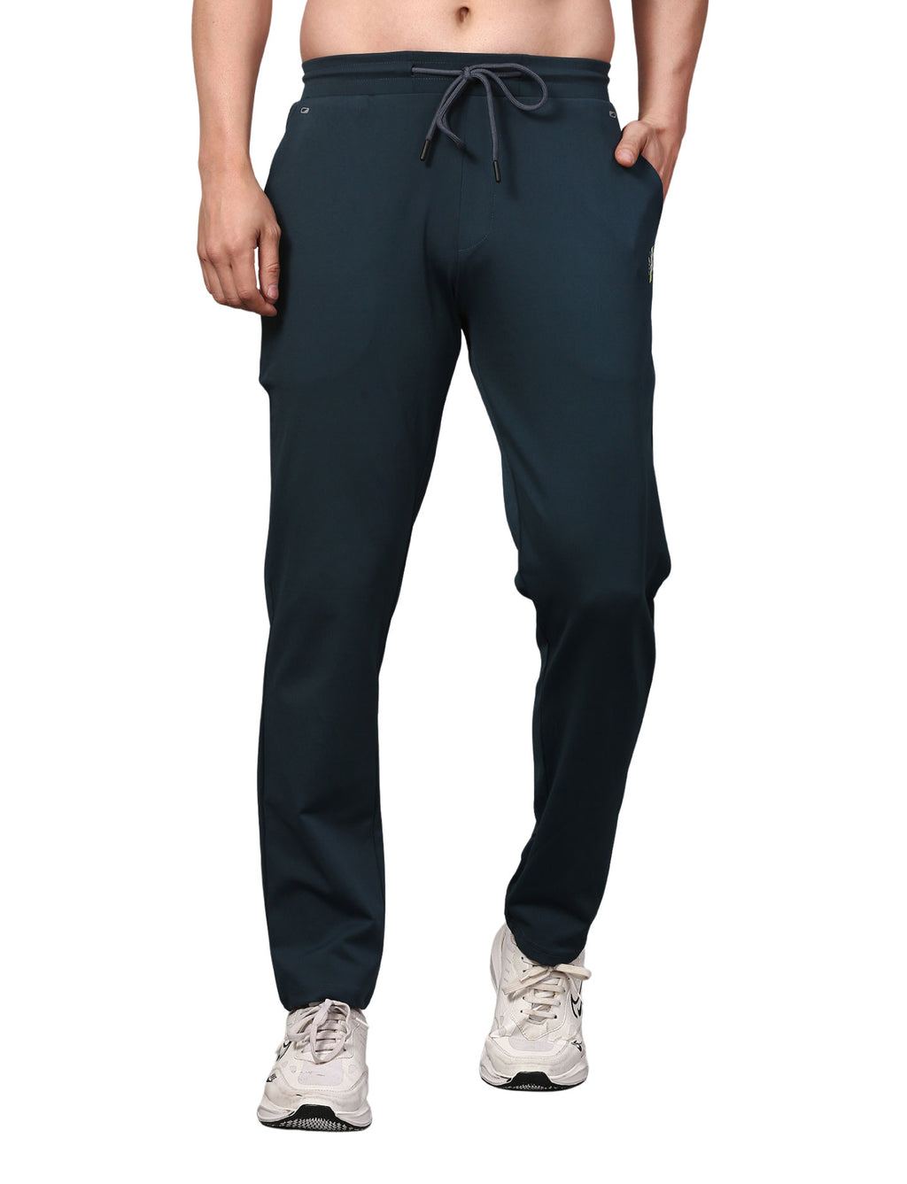 Men's Track Pants Slim Fit Joggers for Gen Z with Zipper Pocket Drawsting Teal
