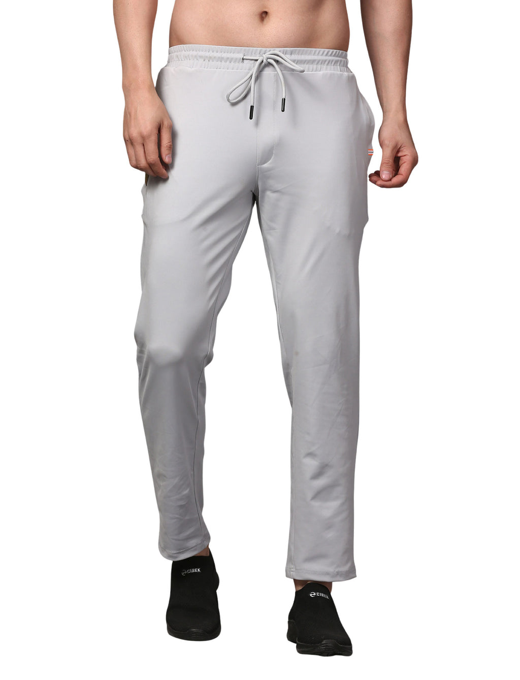 Men's Track Pants Joggers Zipper Gen Z Casual, Sports Gym Activities Light Grey