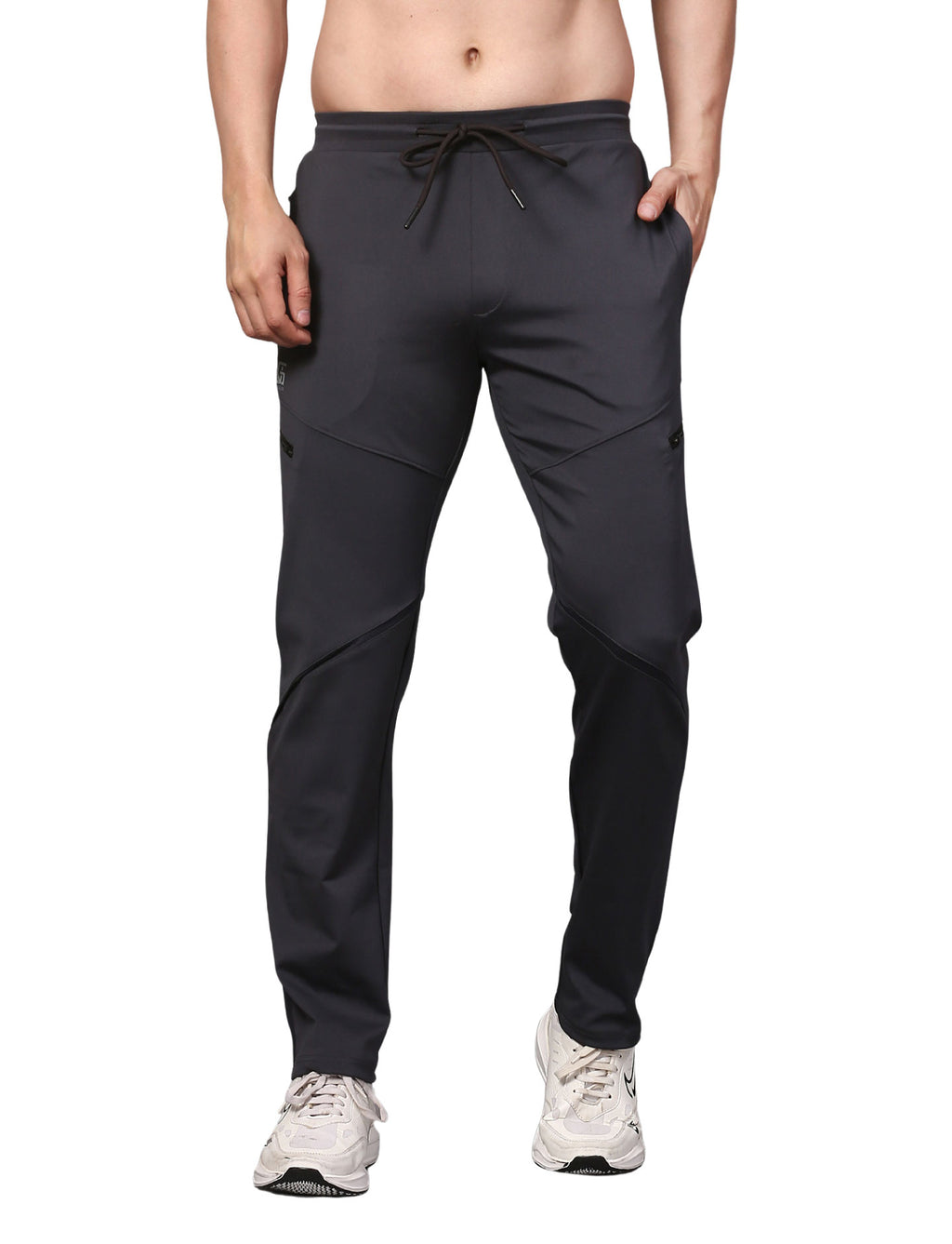 Men's Track Pants Sport Side Zipper for Gen Z with Outdoor Activewear Dark Grey