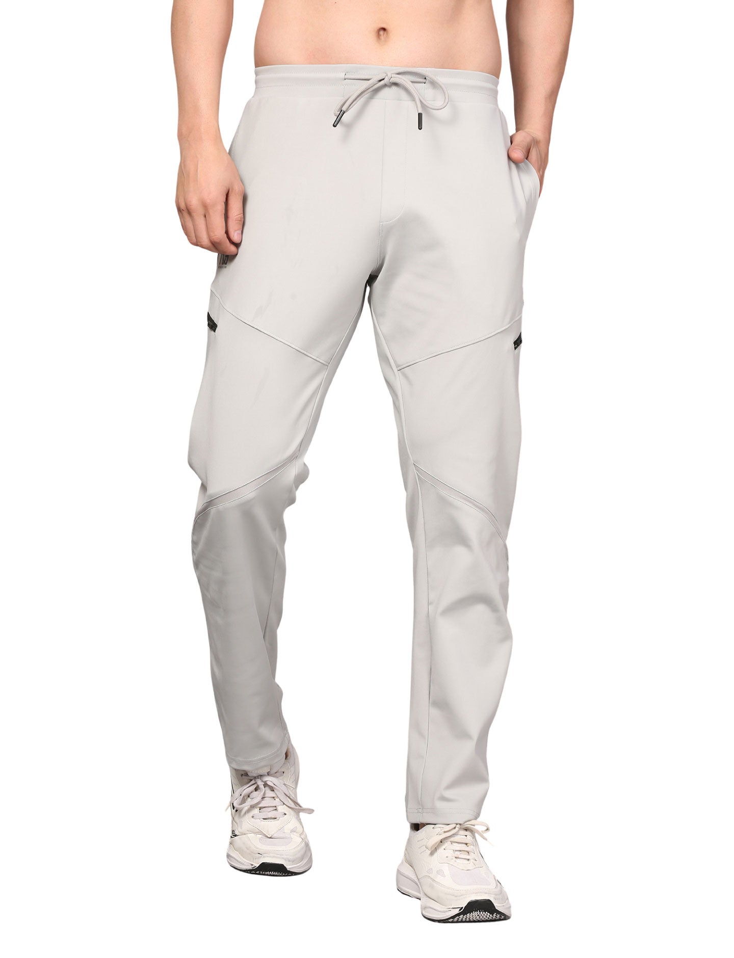 Men's Track Pants Sport Side Zipper for Gen Z with Outdoor Activewear Light Grey
