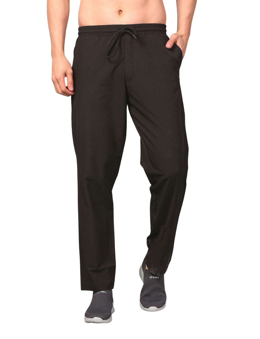 Men's Track Pants Sport Slim Fit Joggers for Gen Z with Pocket Activewear Black