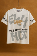 Grey-White Oversized Graphic Tee - Unisex