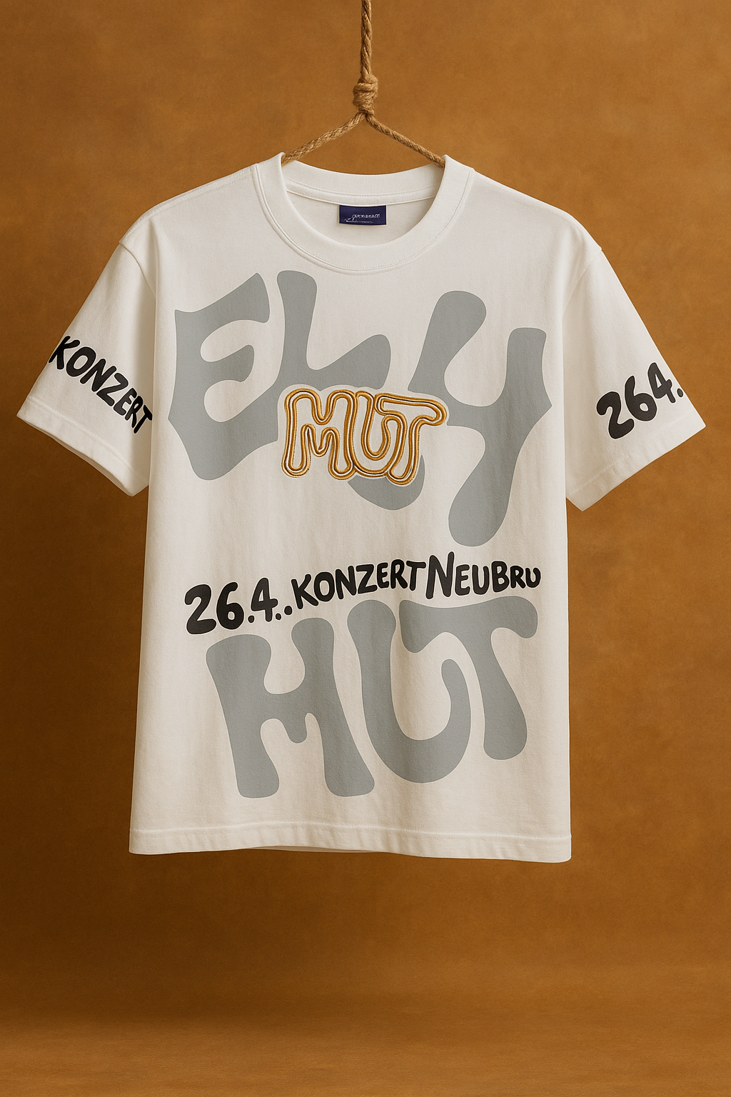 Grey-White Oversized Graphic Tee - Unisex