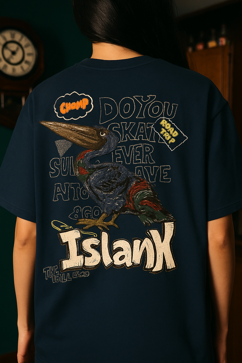 Abstract Black Oversized Graphic Tee - Unisex