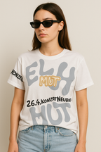 Grey-White Oversized Graphic Tee - Unisex