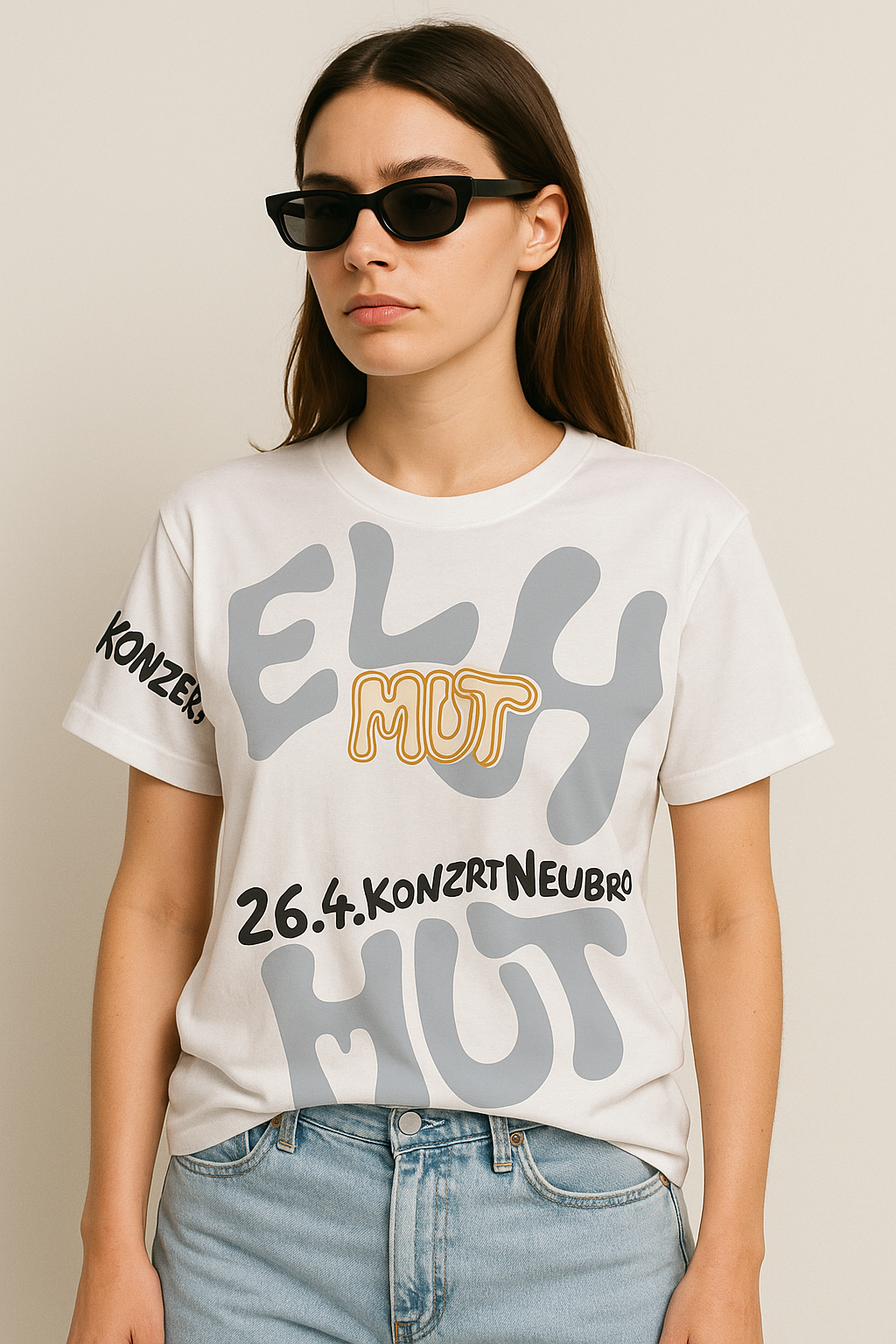 Grey-White Oversized Graphic Tee - Unisex