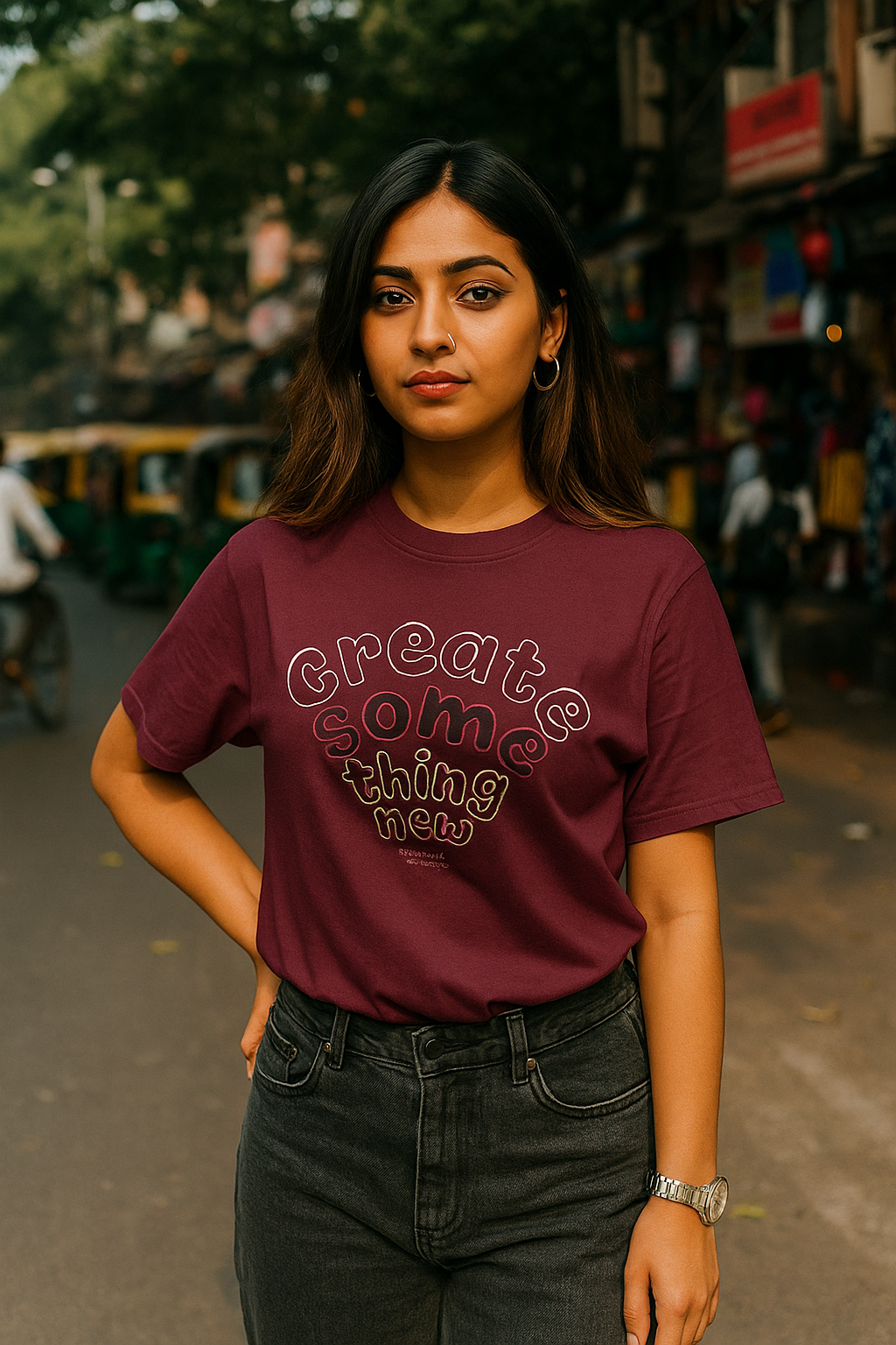 Wine Oversized Graphic Tee - Unisex