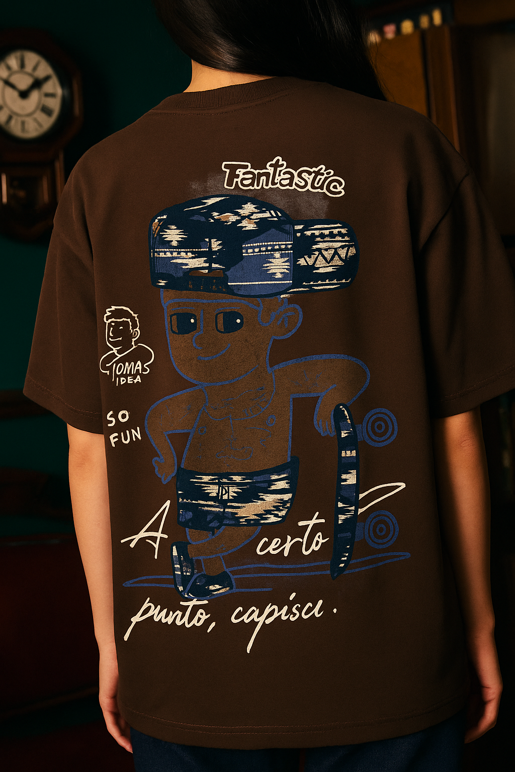 Vintage Brown Oversized Graphic Tee - Unisex