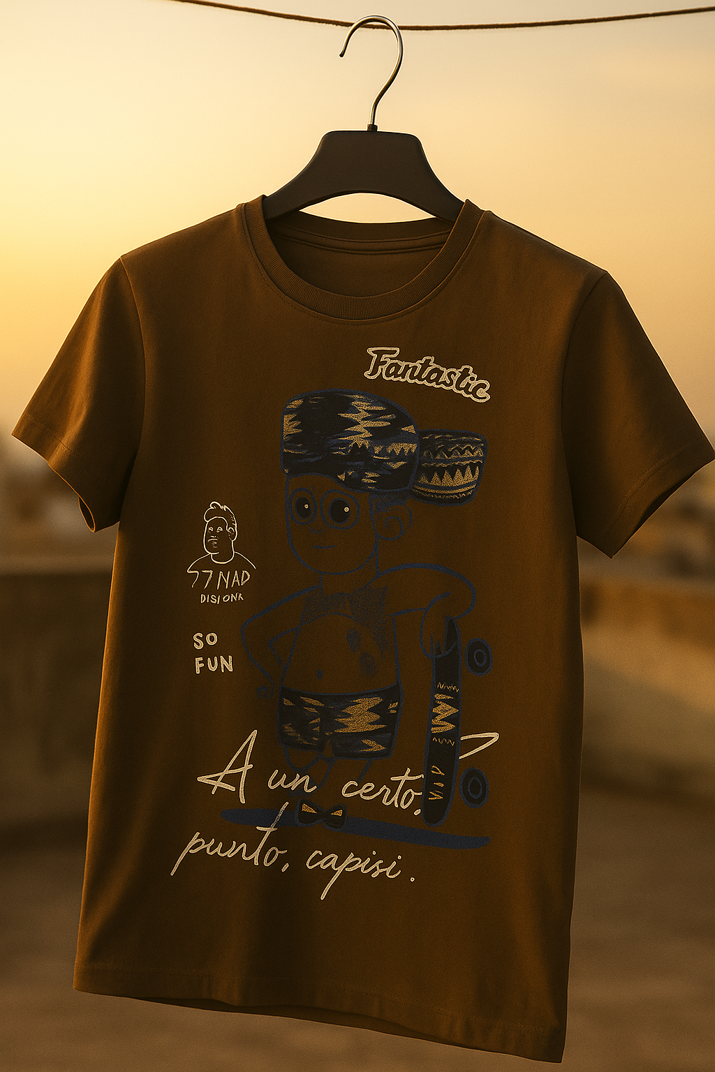 Vintage Brown Oversized Graphic Tee - Unisex