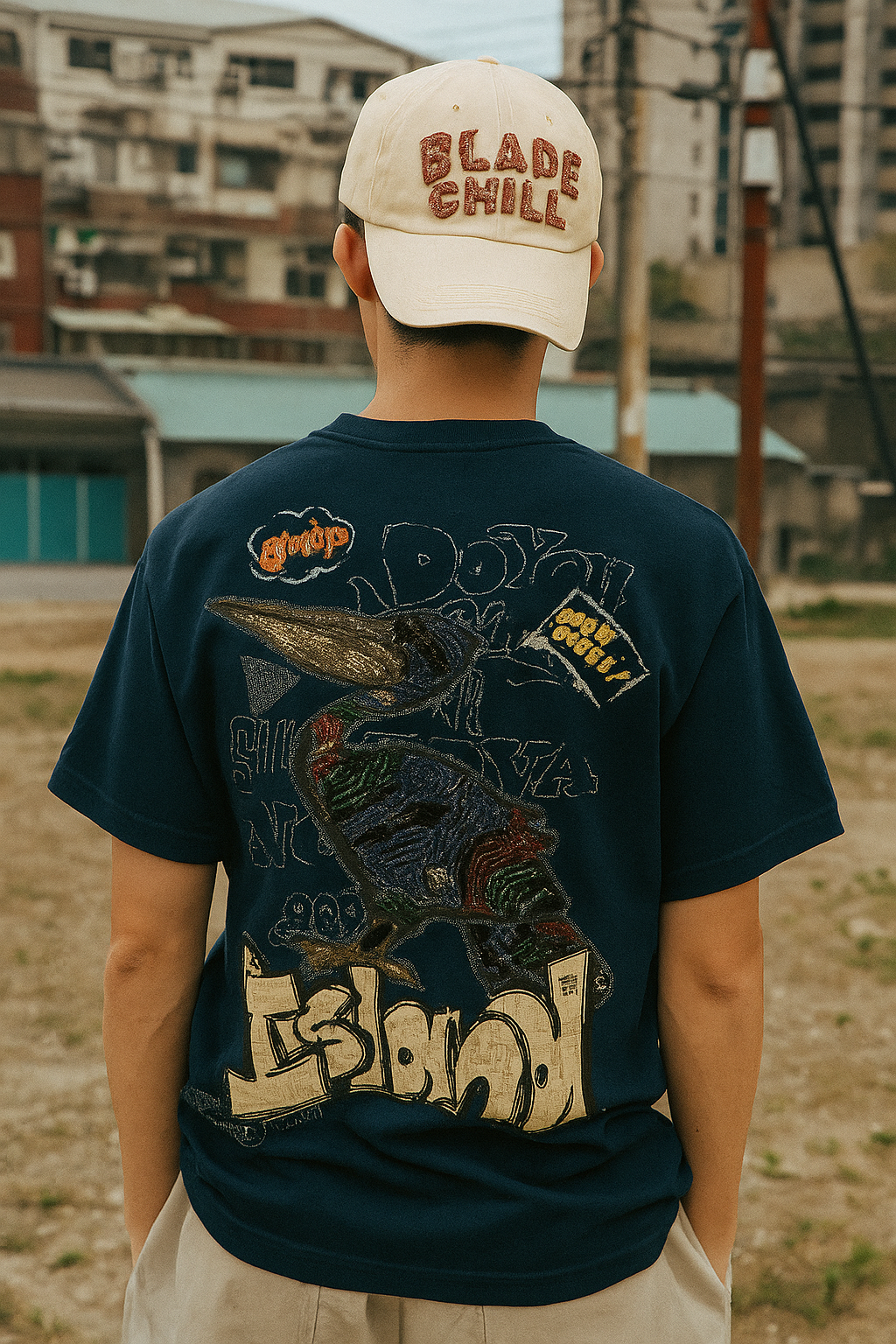 Abstract Black Oversized Graphic Tee - Unisex