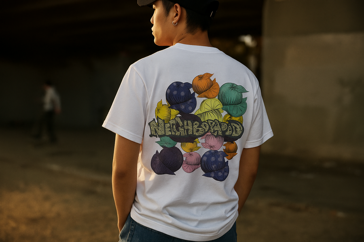 White Colorful Oversized Graphic Tee - Unisex