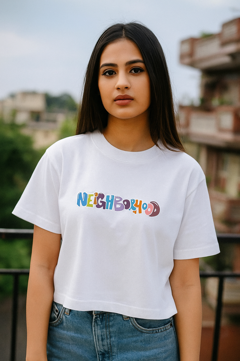 White Colorful Oversized Graphic Tee - Unisex