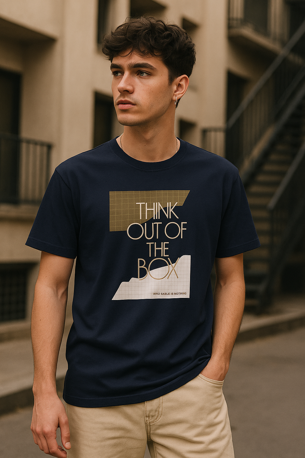 Navy Oversized Graphic Tee - Unisex