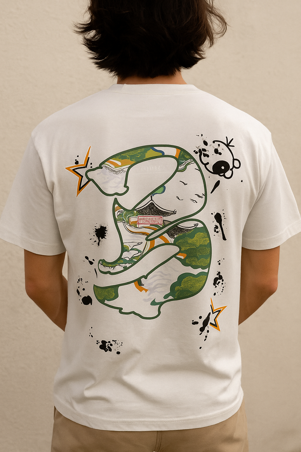 90's Aesthetic White Oversized Graphic Tee - Unisex