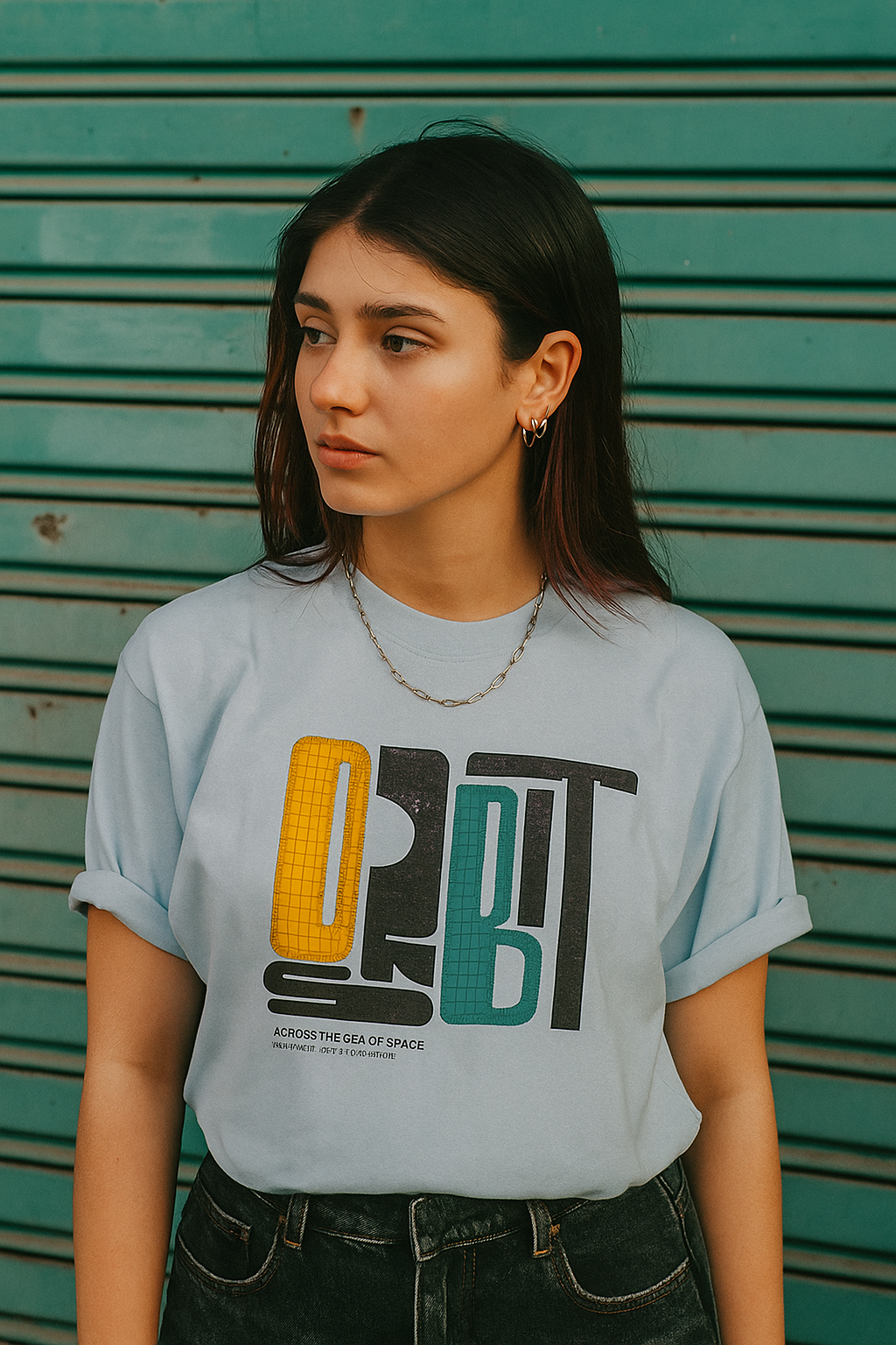 Sky Blue Oversized Graphic Tee - Unisex