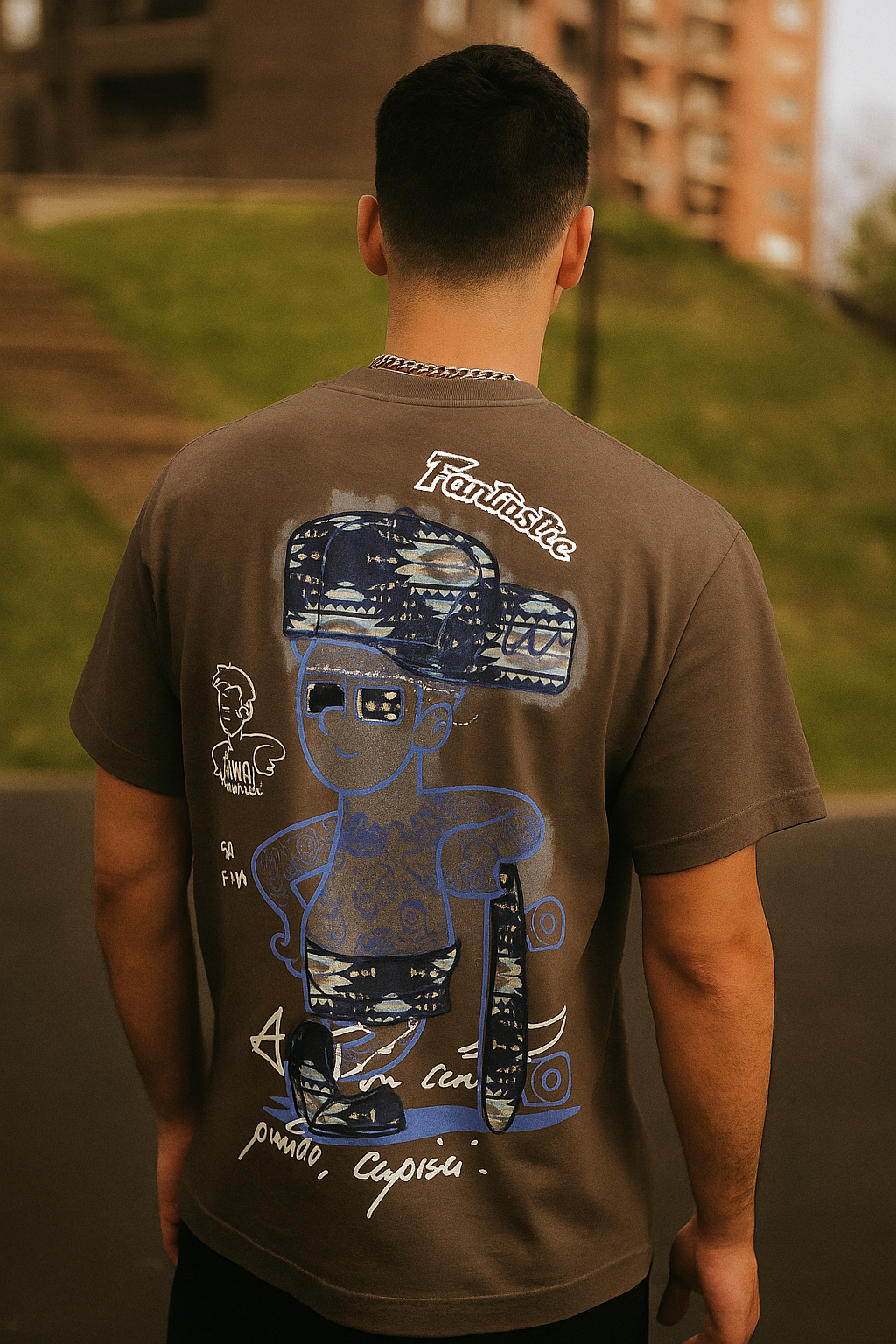 Vintage Brown Oversized Graphic Tee - Unisex