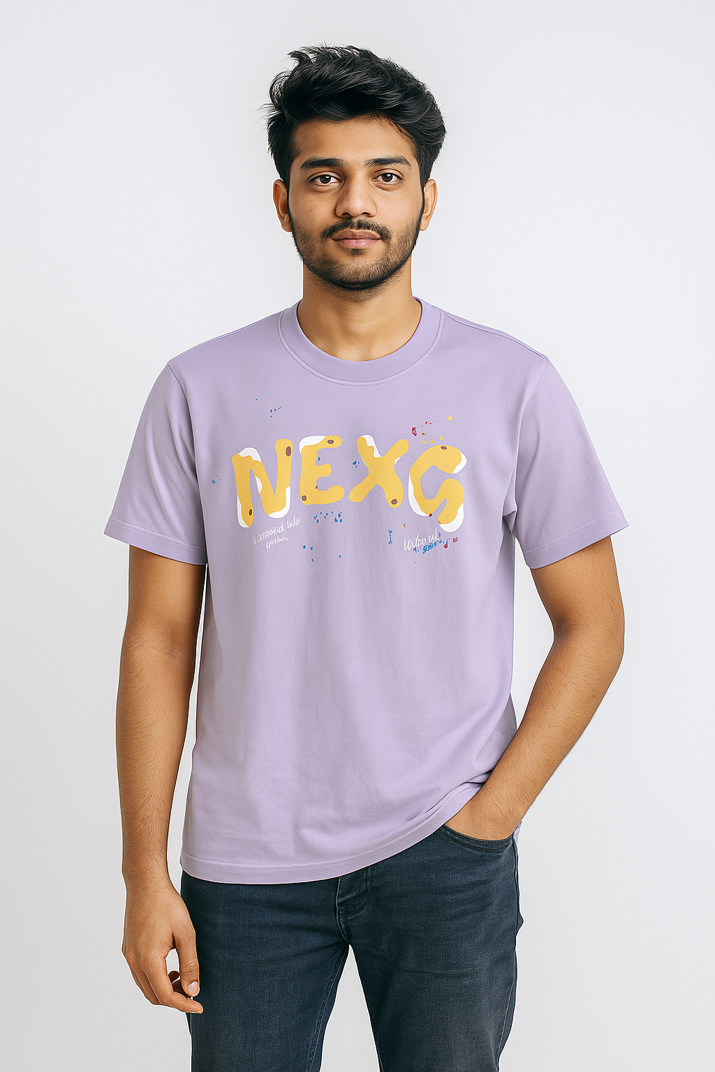 Lavender Playful Oversized Graphic Tee - Unisex