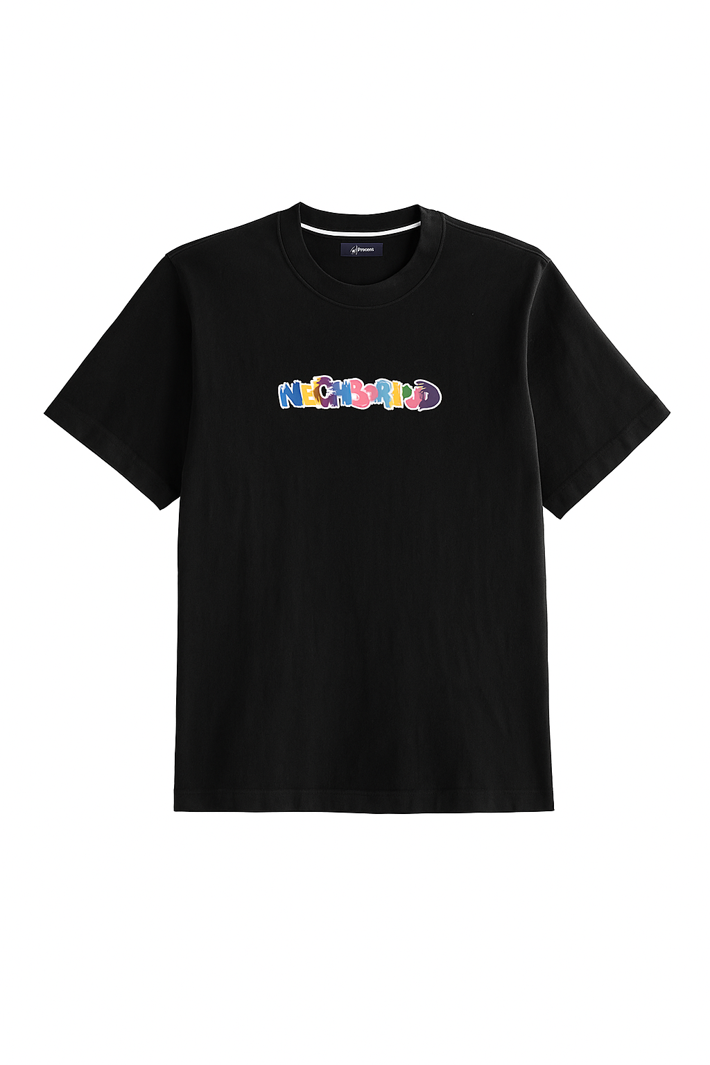 Black Colorful Oversized Graphic Tee - Unisex