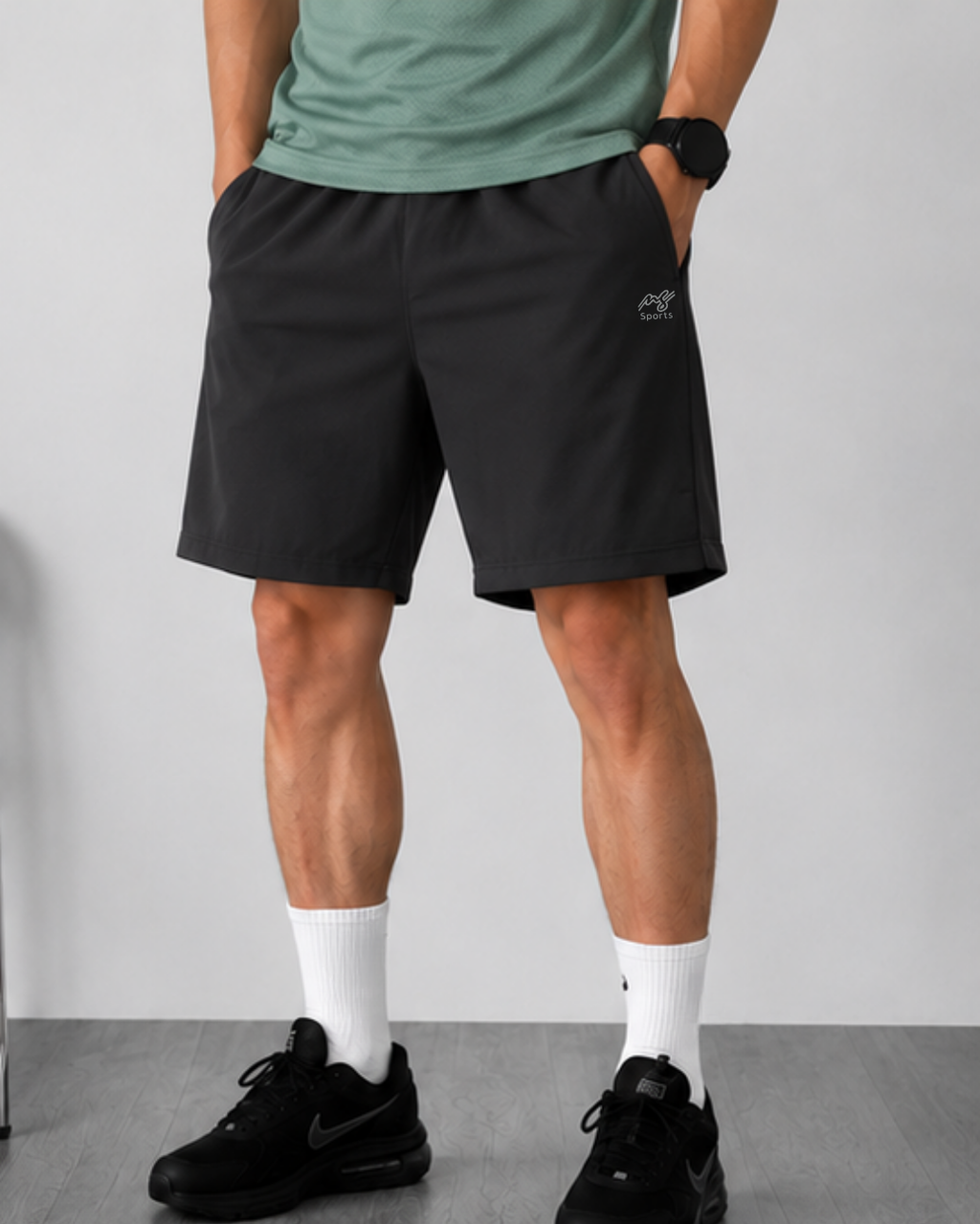 Men's Sports Co-ord Set – #Game Mode | Sage Green & Charcoal