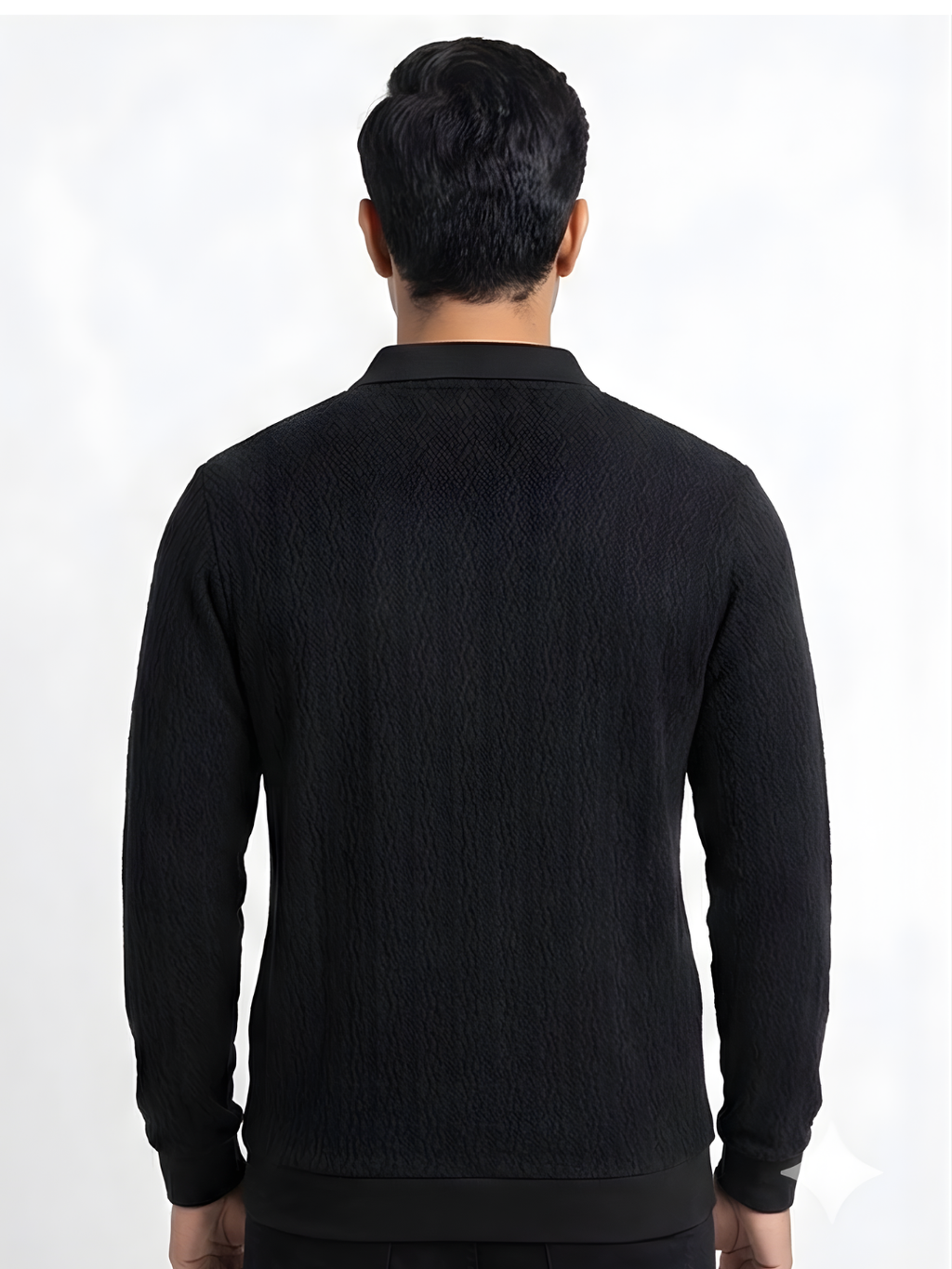 Textured Polo: Black
