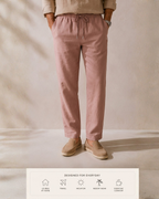 Linen Look Straight Fit Pants white