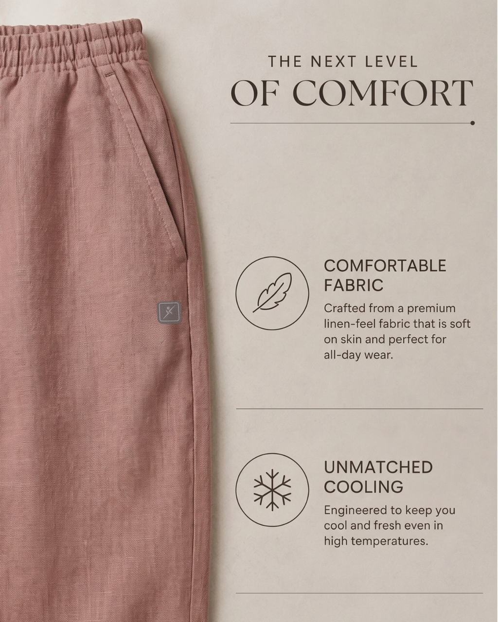 Linen Look Straight Fit Pants white
