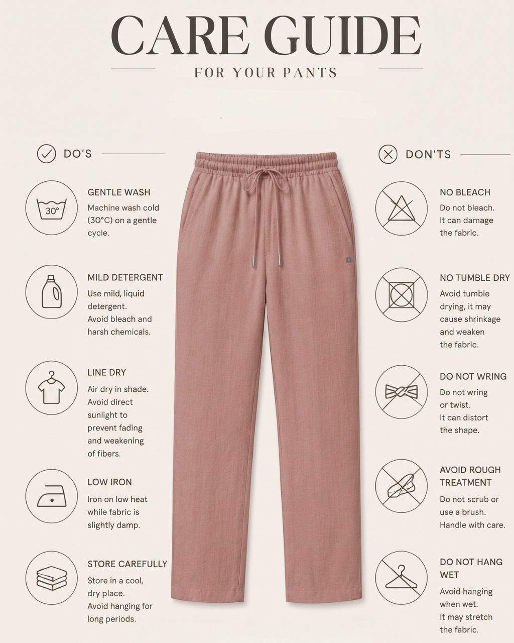 Linen Look Straight Fit Pants white
