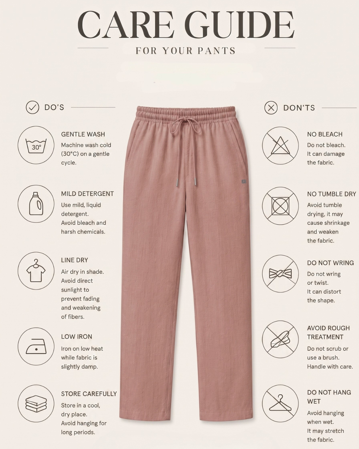 Linen Look Straight Fit Pants white