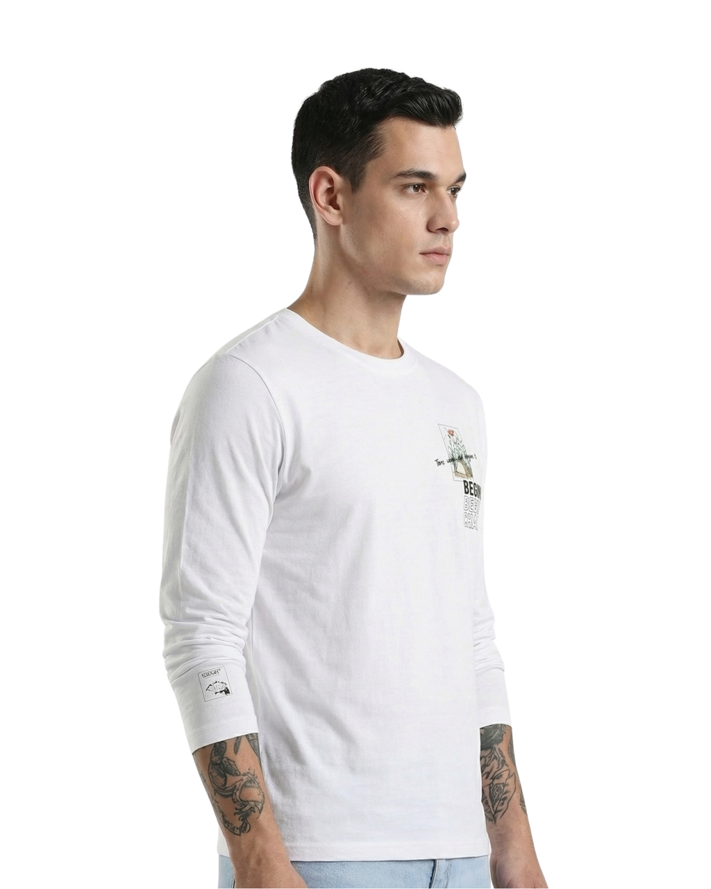 Begins Mountain Print Full Sleeve T-Shirt for Men
