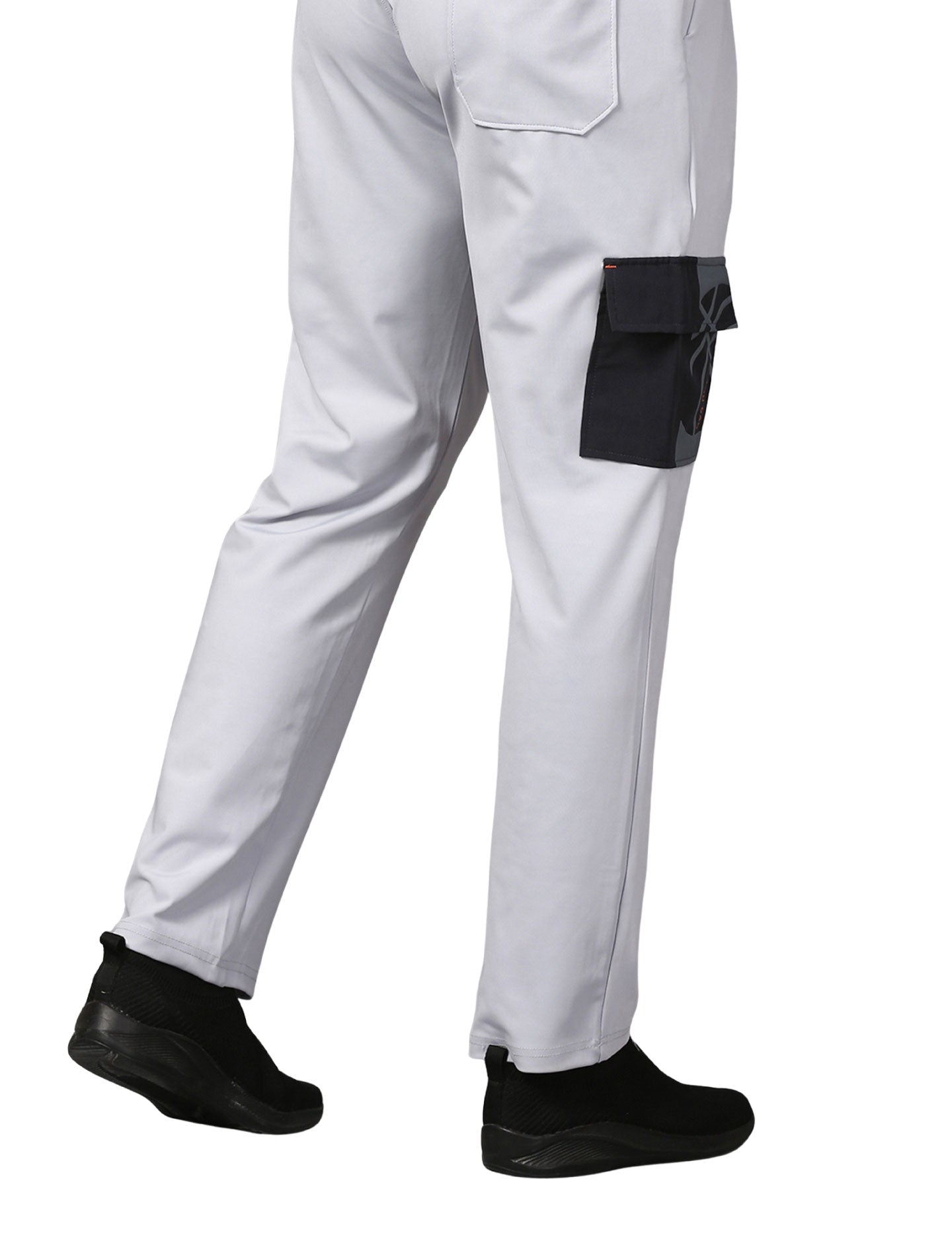 Men's Track Pants Slim Ragular Fit Joggers with One Side Flap Pockets Light Grey