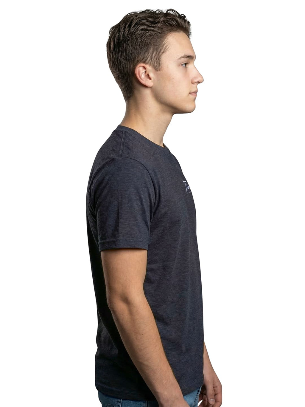Black round neck half sleeves printed T-shirt
