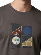 Dark grey half sleeves round neck printed T-shirt