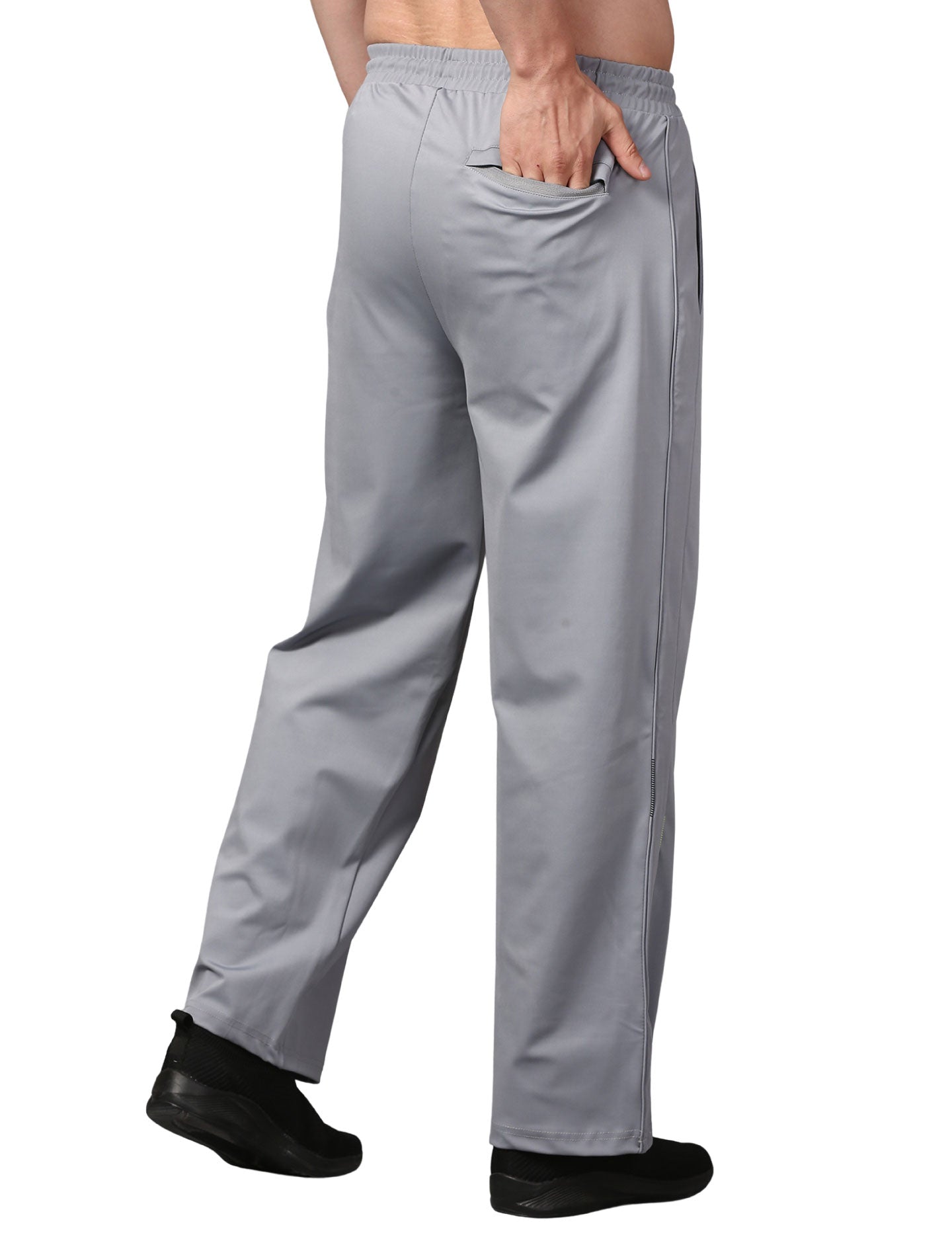 Men's Track Pants Solid Slim Fit Grey
