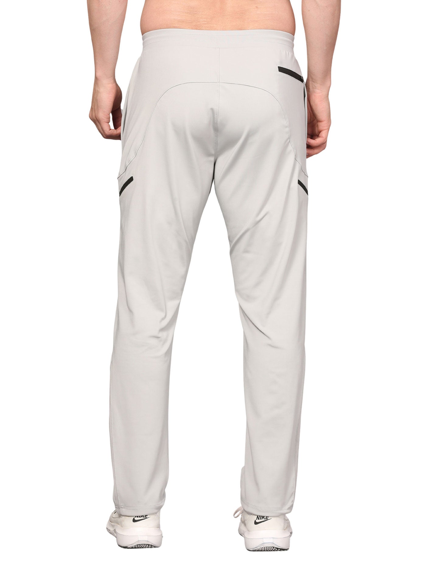 Men's Track Pants Sport Side Zipper for Gen Z with Outdoor Activewear Light Grey