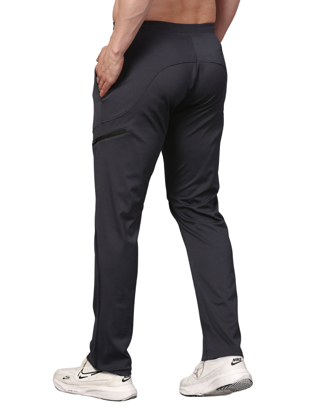 Men's Track Pants Sport Side Zipper for Gen Z with Outdoor Activewear Dark Grey