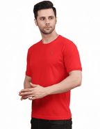 Men's Solid Crew Neck Performance T-Shirt Red