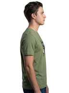 Light olive green round neck printed T-shirt
